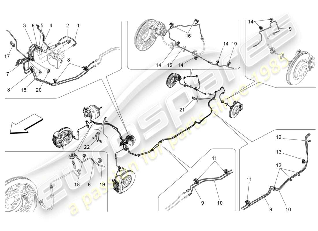 maserati levante (2019) linee diagramma delle parti