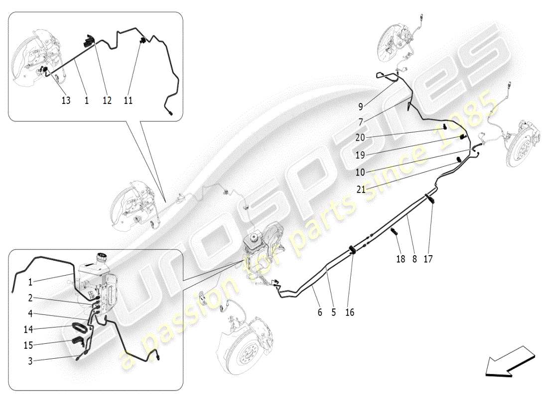 maserati grecale modena (2023) diagramma delle parti di linee