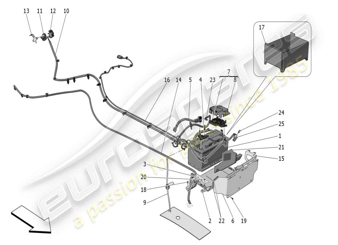 maserati mc20 (2024) generazione e accumulo di energia diagramma delle parti