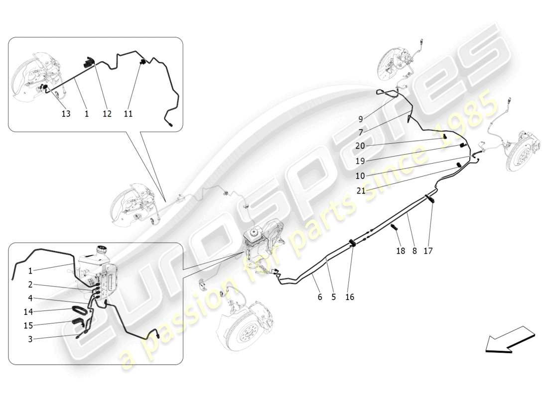 maserati grecale trofeo (2023) linee diagramma delle parti