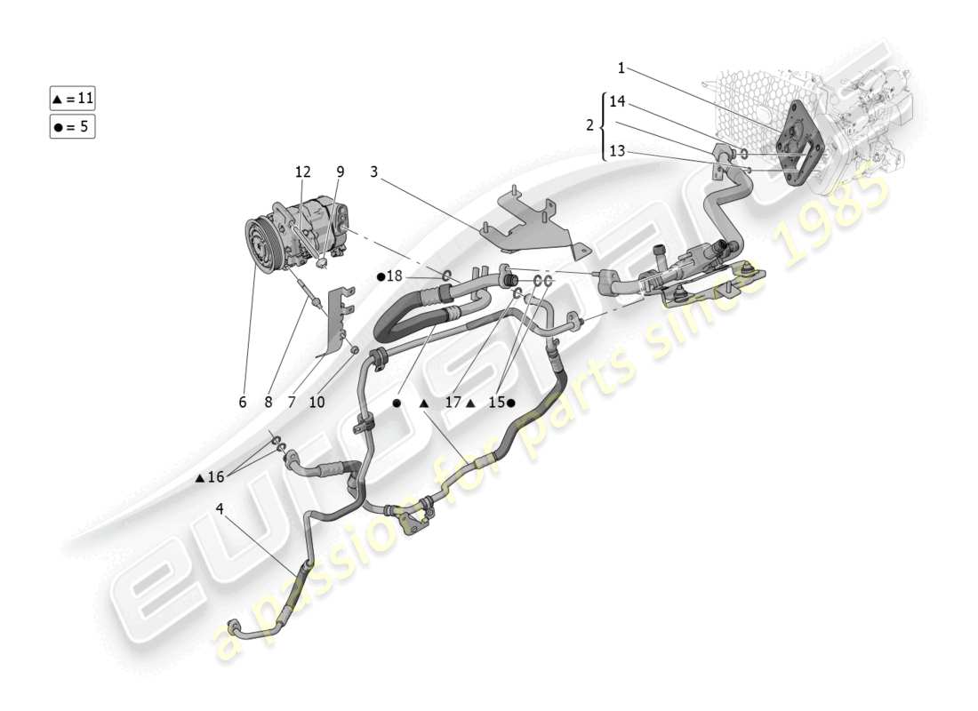 maserati grecale gt (2023) centralina a/c: dispositivi vano motore schema particolare