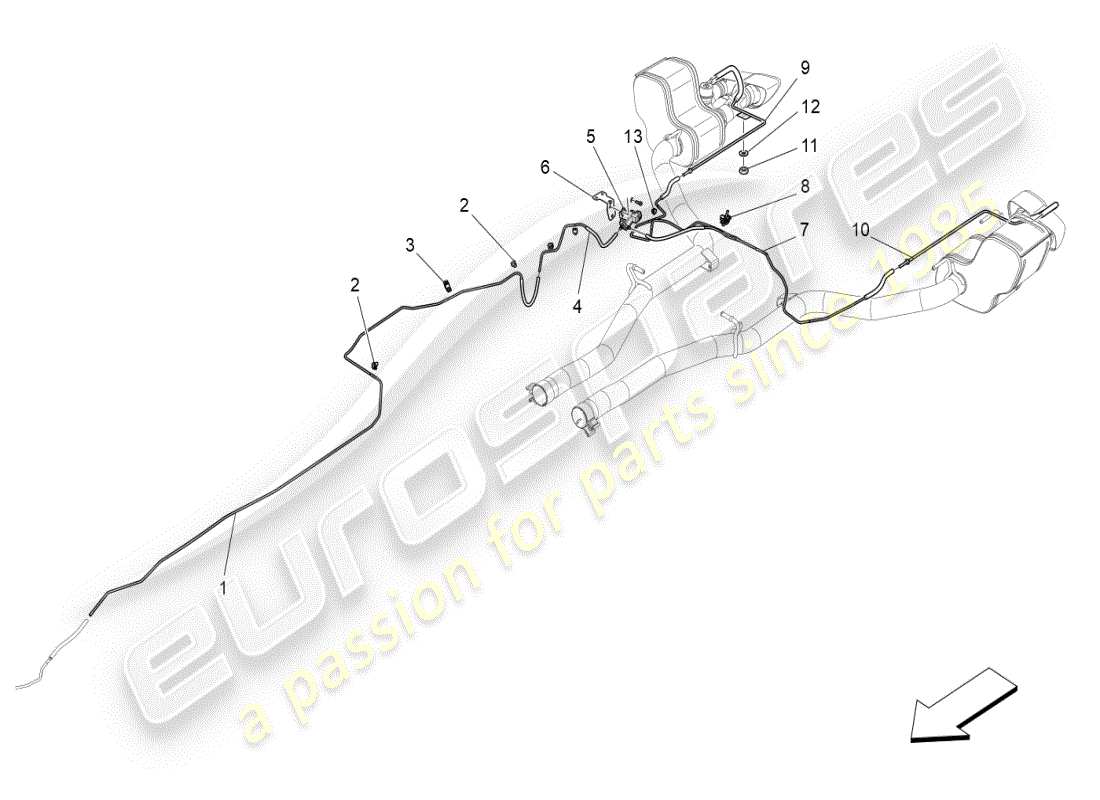 maserati ghibli (2020) sistema d'aria aggiuntivo diagramma delle parti