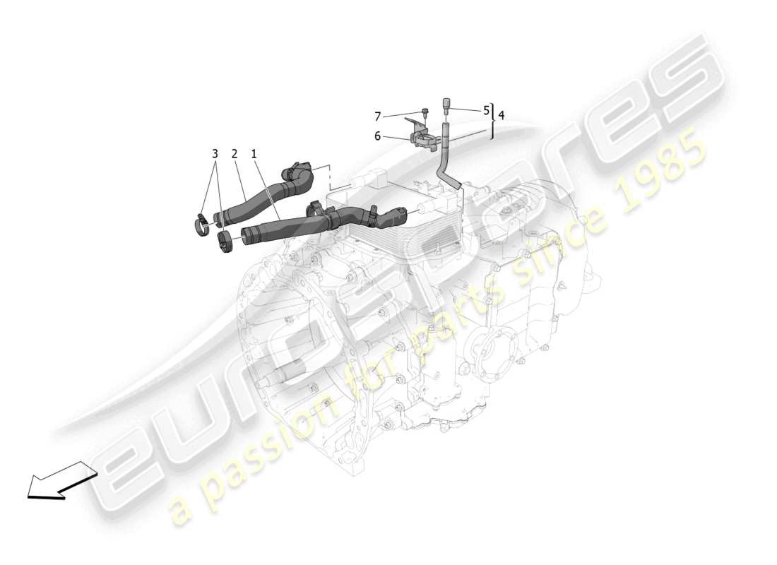maserati mc20 (2023) lubrificazione e raffreddamento dell'olio del cambio diagramma delle parti