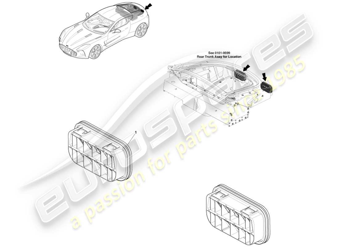 aston martin one-77 (2011) componenti per l'estrazione dell'aria diagramma delle parti