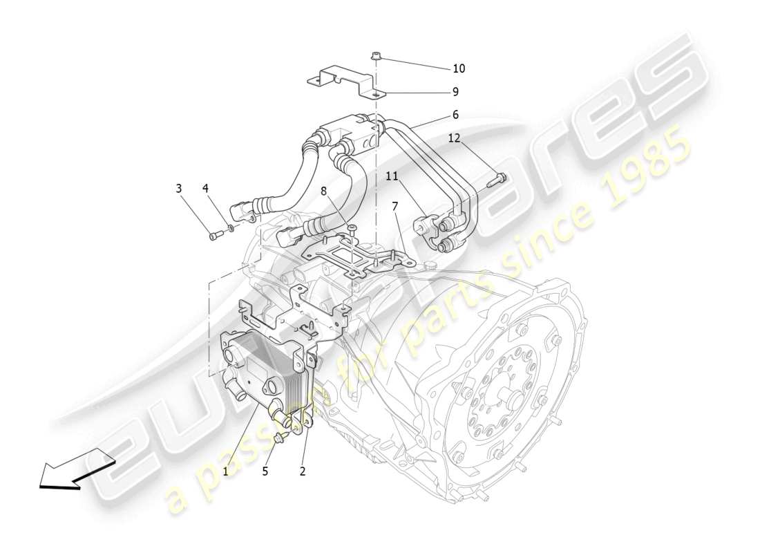 maserati levante gt (2022) lubrificazione e raffreddamento dell'olio del cambio diagramma delle parti