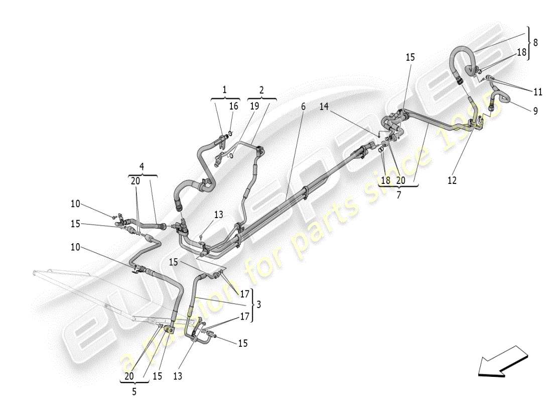 maserati mc20 (2024) centralina a/c: dispositivi vano motore diagramma delle parti