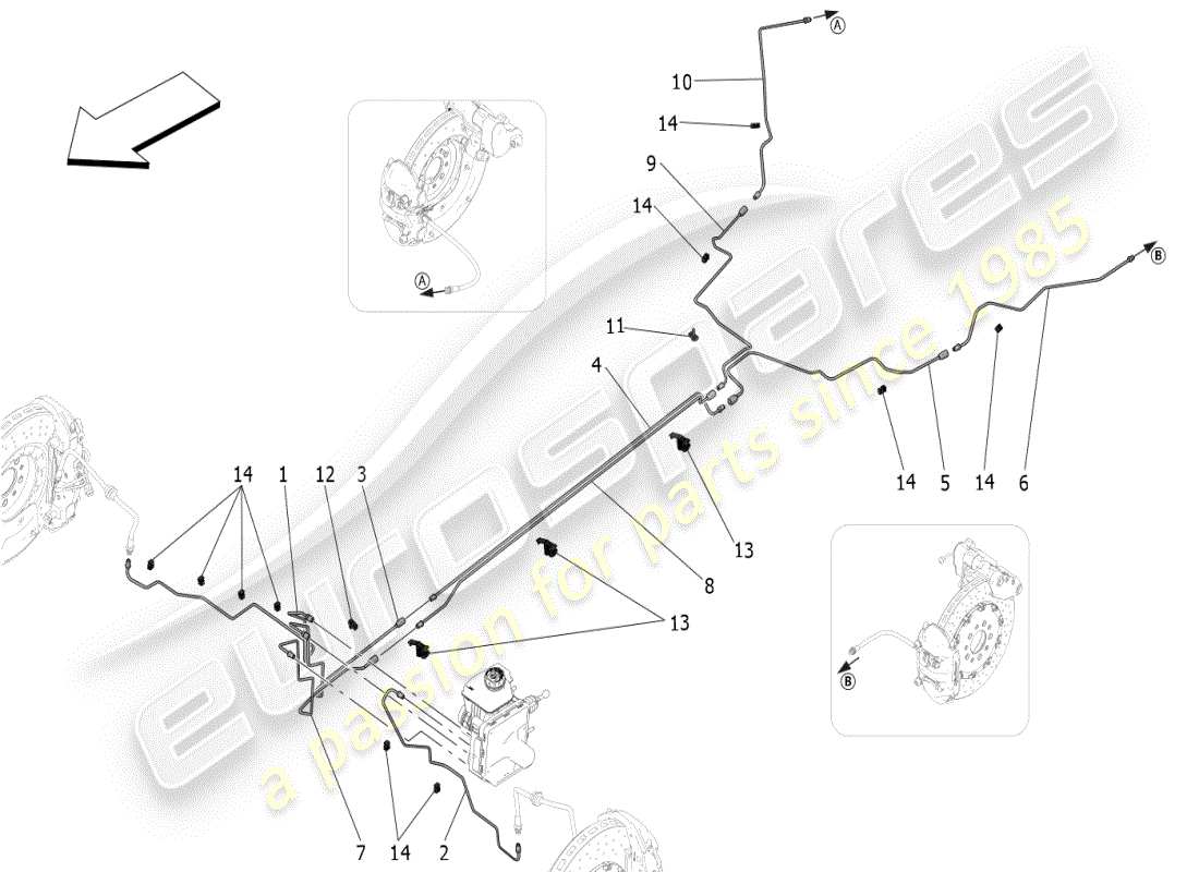 maserati mc20 (2024) diagramma delle parti di linee