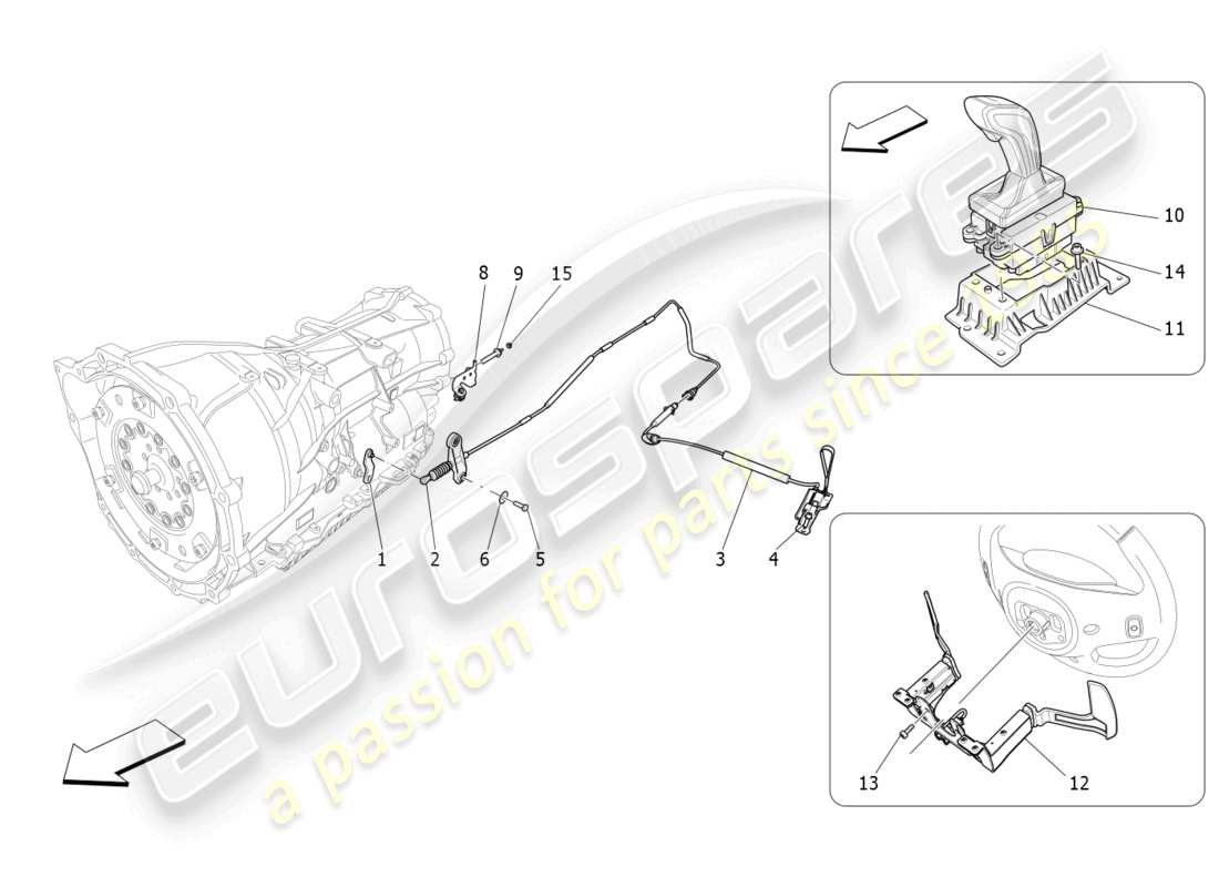 maserati levante gt (2022) comandi conducente per cambio automatico diagramma delle parti