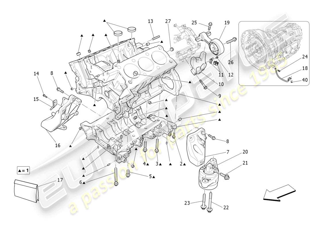 maserati ghibli (2014) schema delle parti del basamento