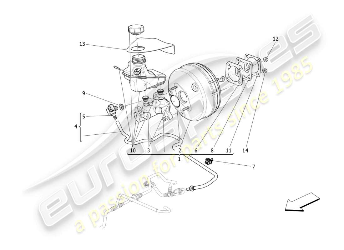 maserati ghibli (2014) servofreno diagramma delle parti