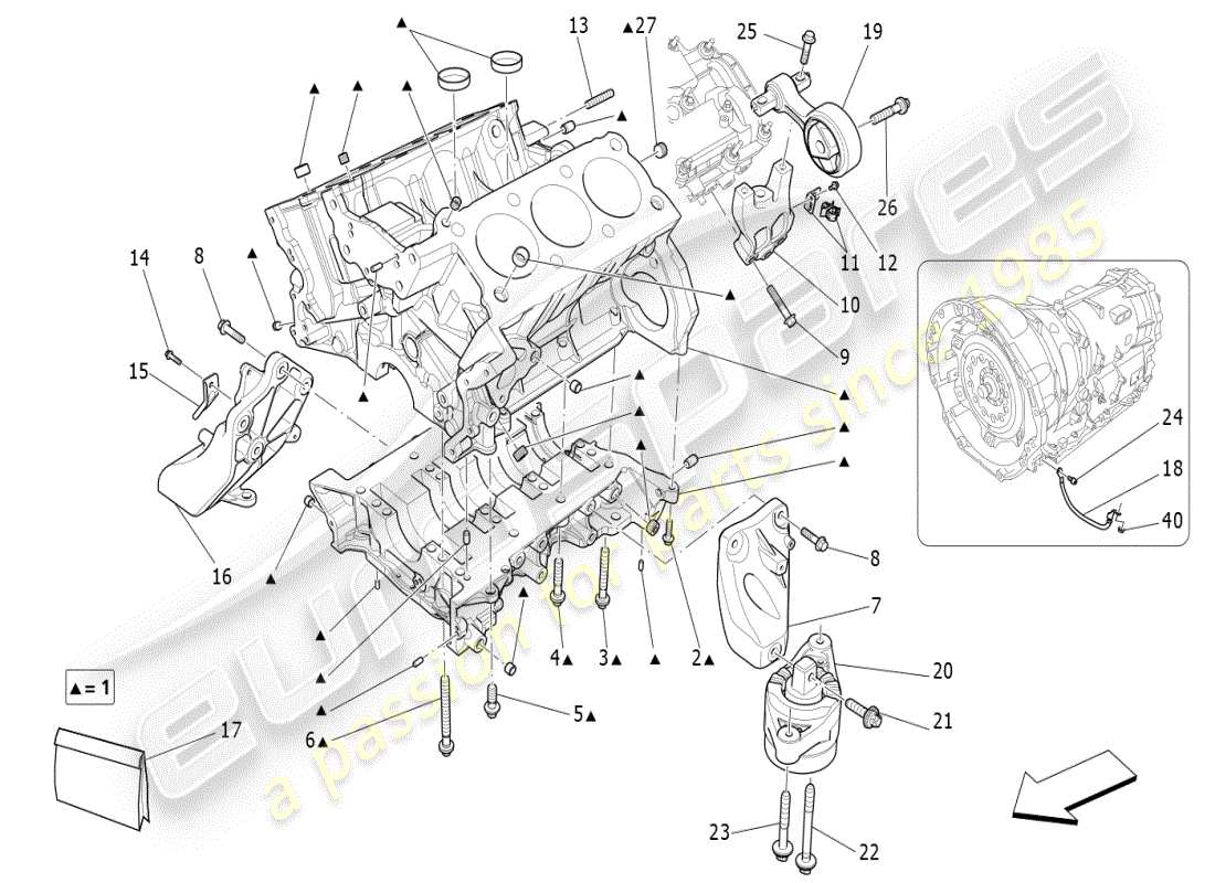 maserati ghibli (2019) schema delle parti del basamento
