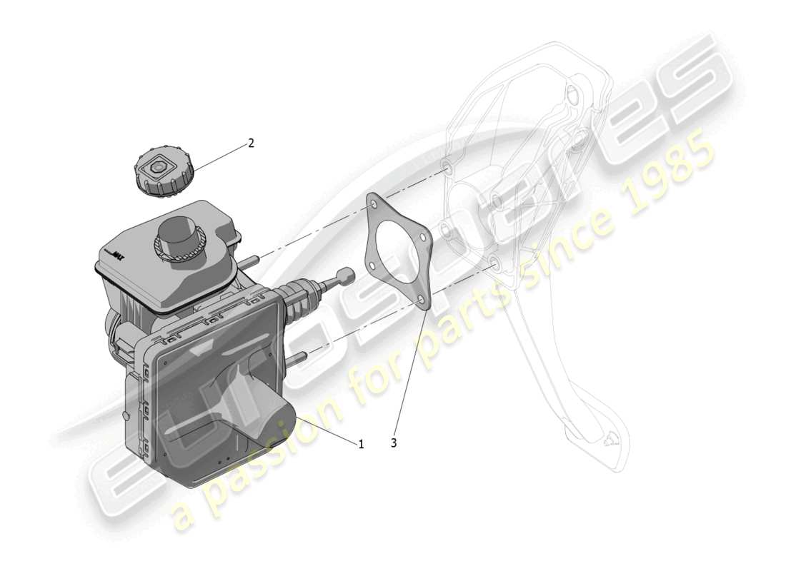 maserati mc20 (2023) diagramma delle parti del servosistema freno