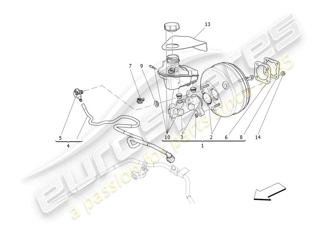 maserati levante (2018) servofreno diagramma delle parti