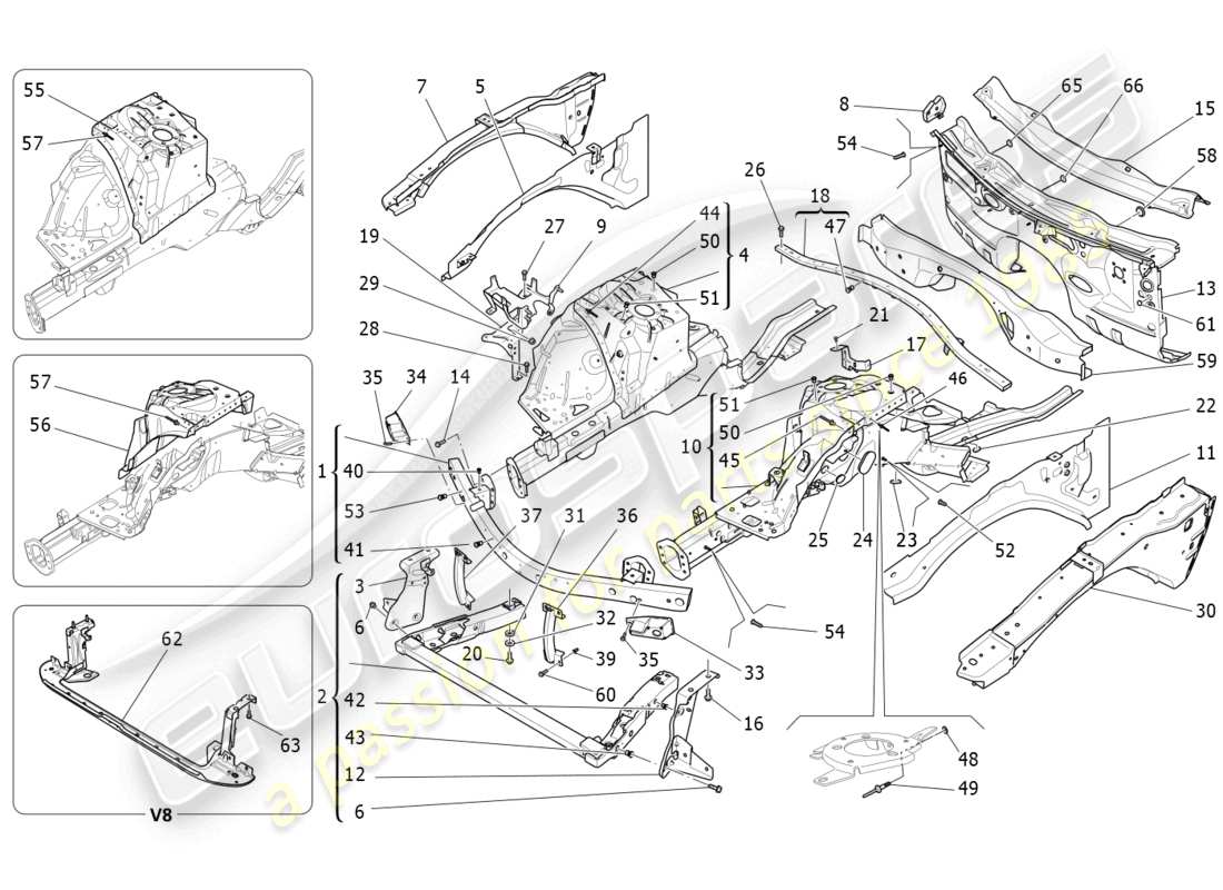 un diagramma delle parti dal catalogo delle parti maserati ghibli (2016)