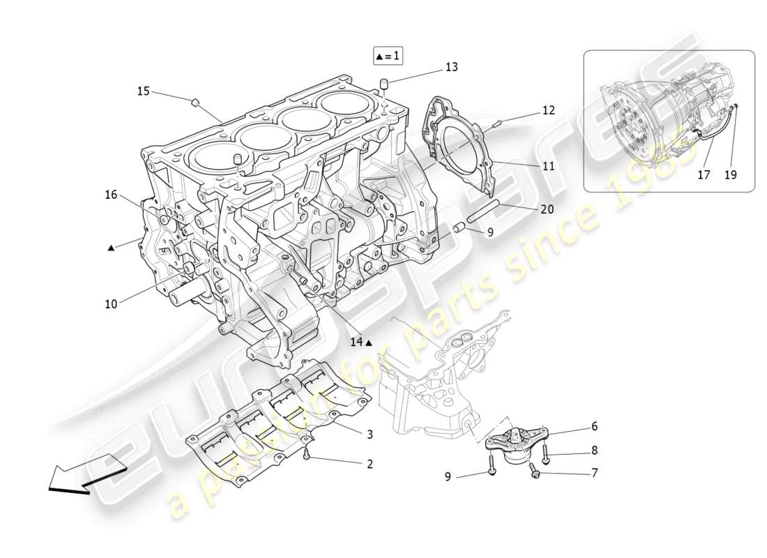 maserati levante gt (2022) schema delle parti del basamento