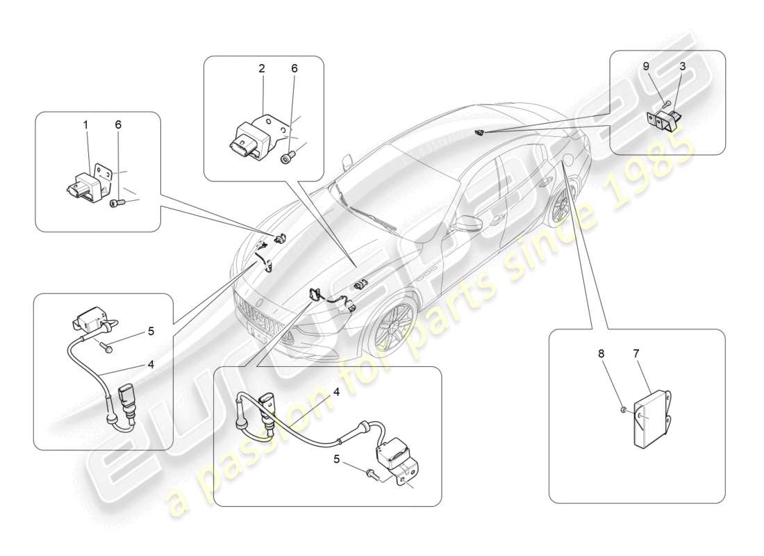 un diagramma delle parti dal catalogo delle parti maserati ghibli (2014)
