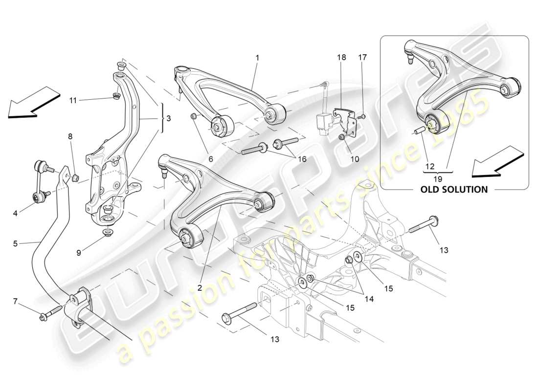 un diagramma delle parti dal catalogo delle parti maserati ghibli (2015)
