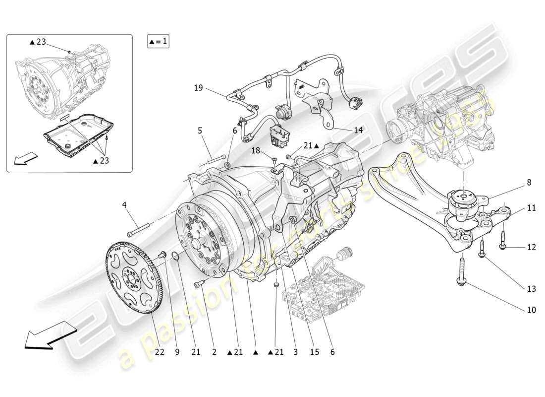 un diagramma delle parti dal catalogo delle parti maserati levante gt (2022)