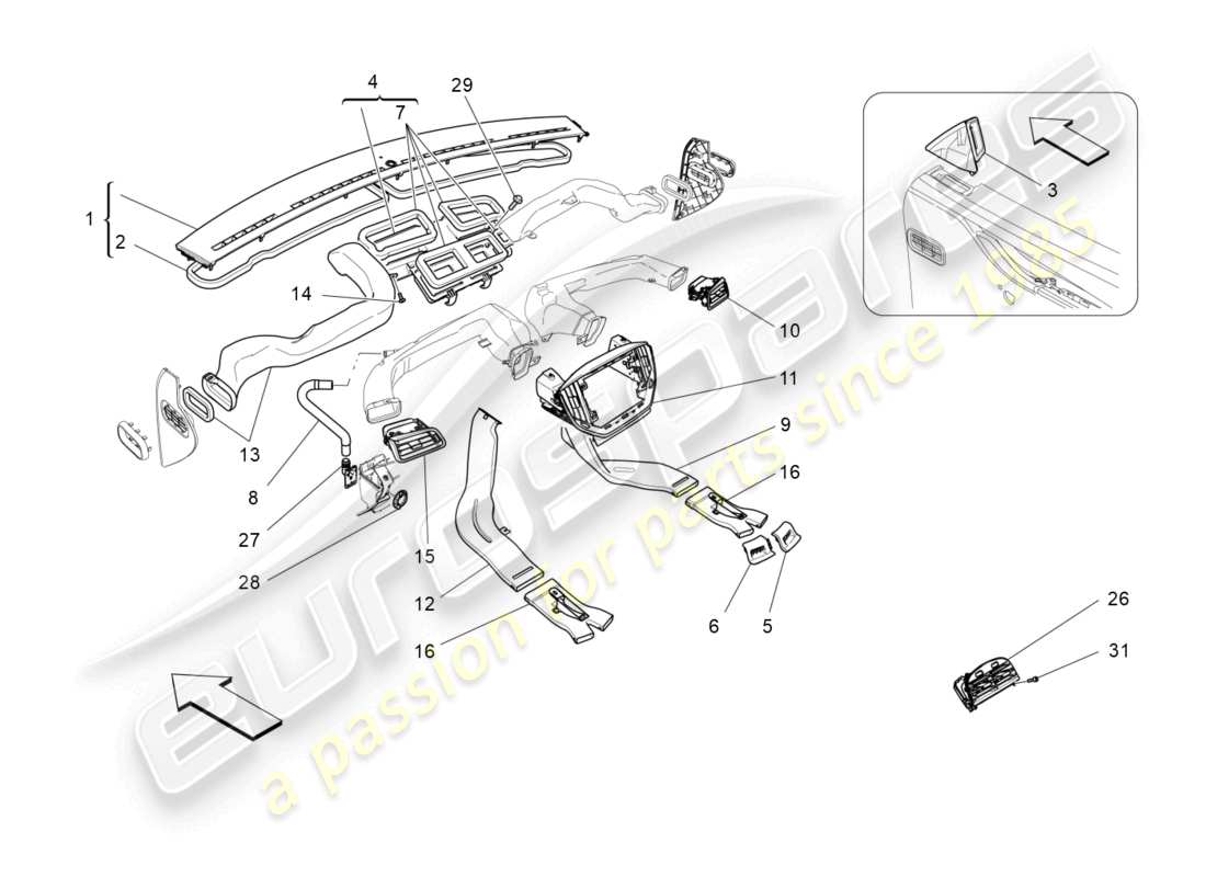 maserati ghibli (2017) unità a/c: schema particolare diffusione