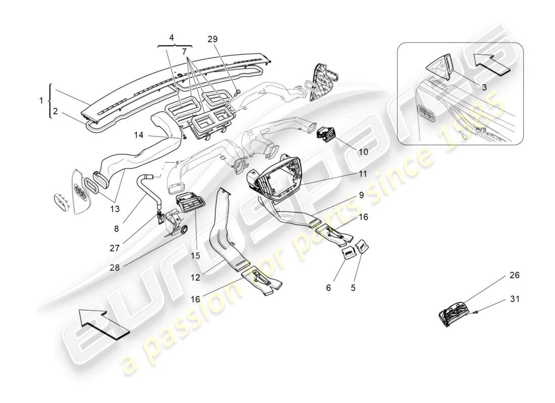 maserati ghibli (2018) unità a/c: schema particolare diffusione