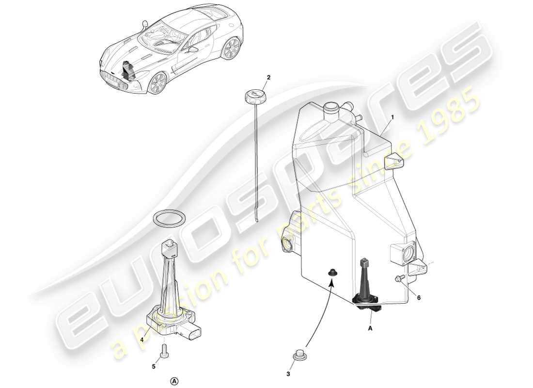 aston martin one-77 (2011) serbatoio dell'olio a carter secco diagramma delle parti