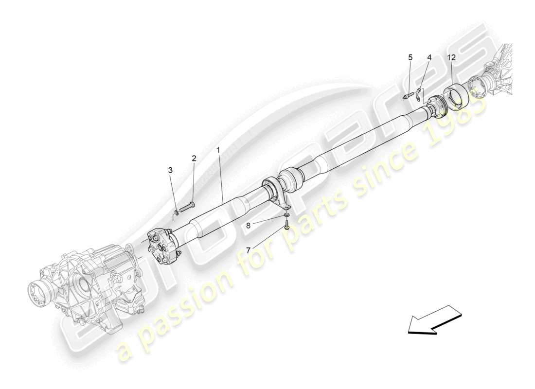 maserati ghibli (2016) albero di trasmissione diagramma delle parti