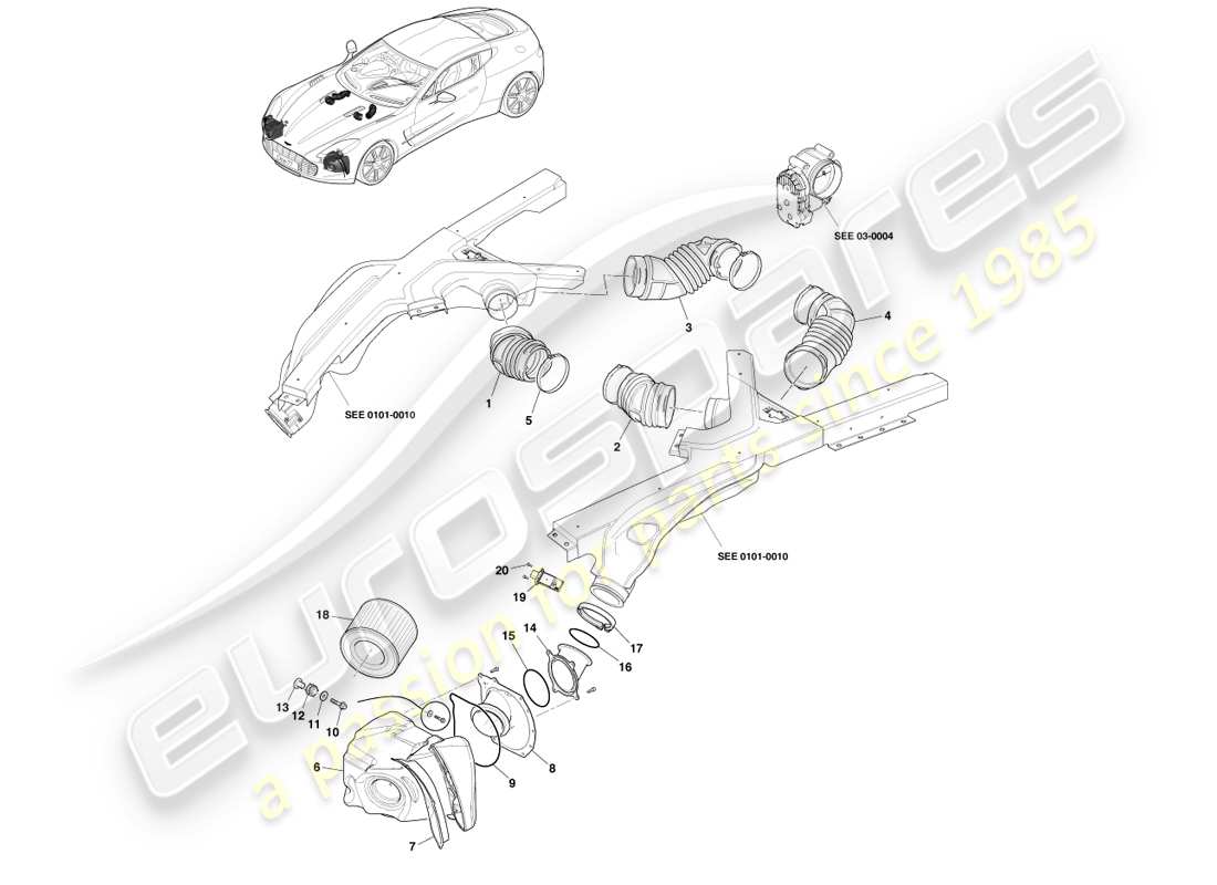 aston martin one-77 (2011) ricarica dell'aria diagramma delle parti