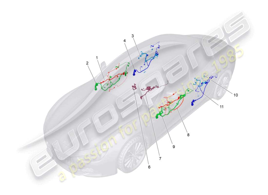 maserati ghibli (2014) cablaggio principale diagramma delle parti