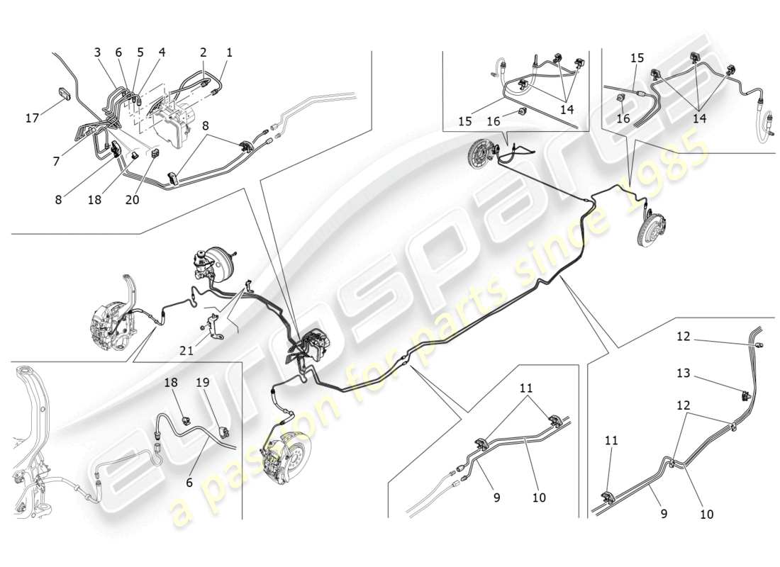 maserati ghibli (2014) diagramma delle parti di linee