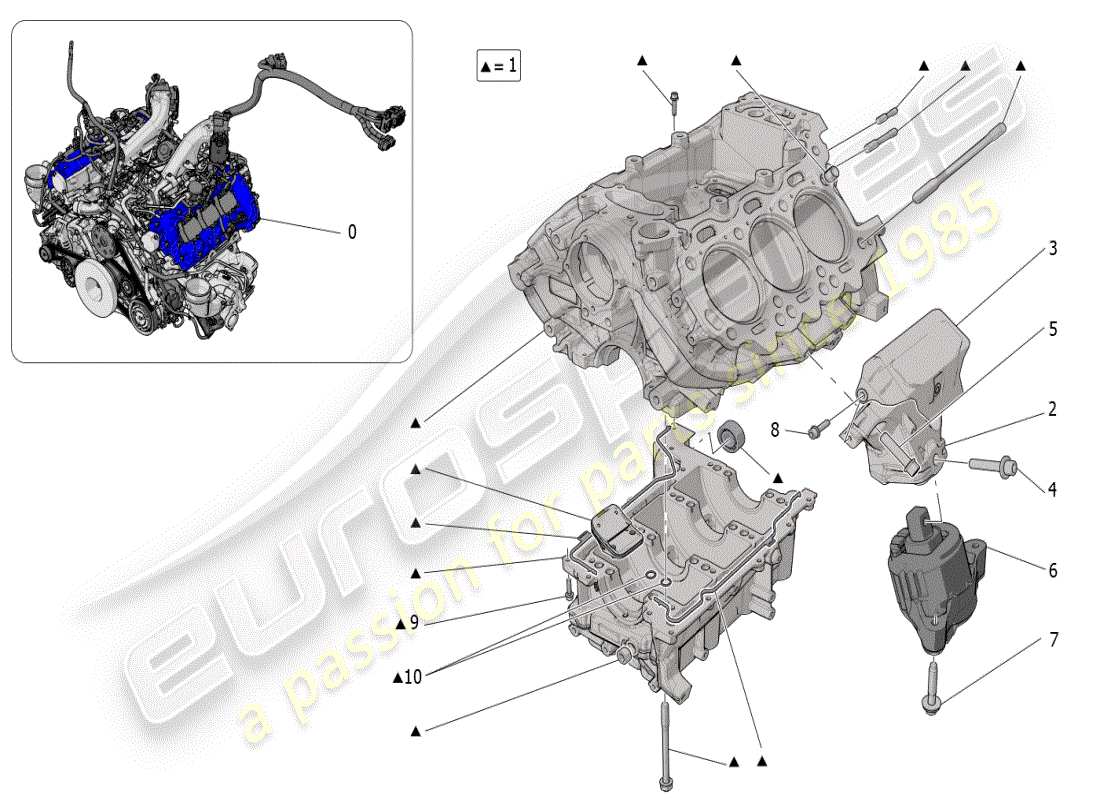 maserati mc20 (2024) basamento diagramma delle parti