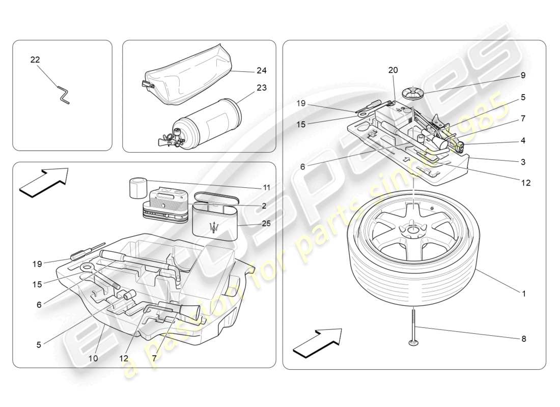 maserati ghibli (2018) fornitura standard schema delle parti