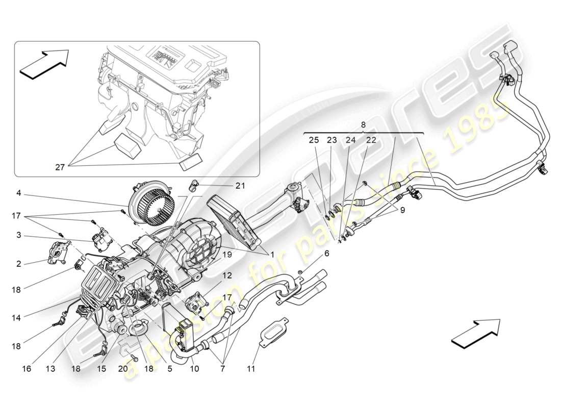 un diagramma delle parti dal catalogo delle parti maserati quattroporte m156 (2017 onwards)