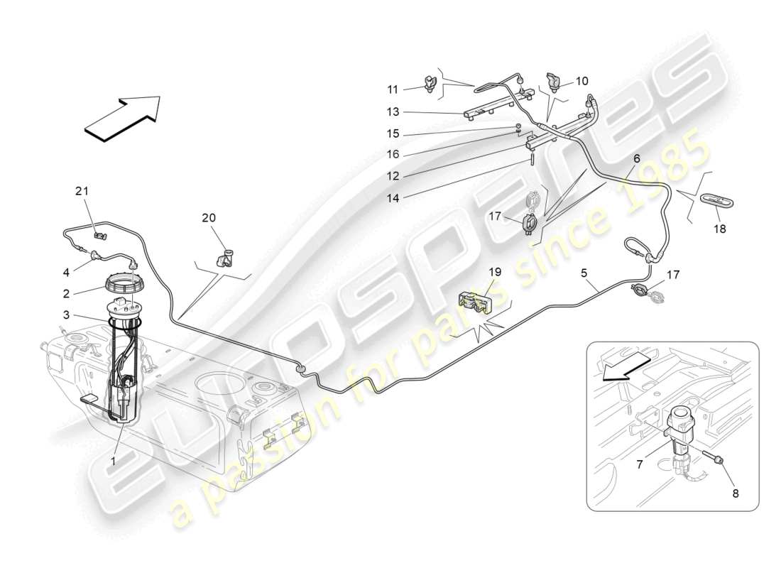 un diagramma delle parti dal catalogo delle parti maserati granturismo mc stradale (2013)