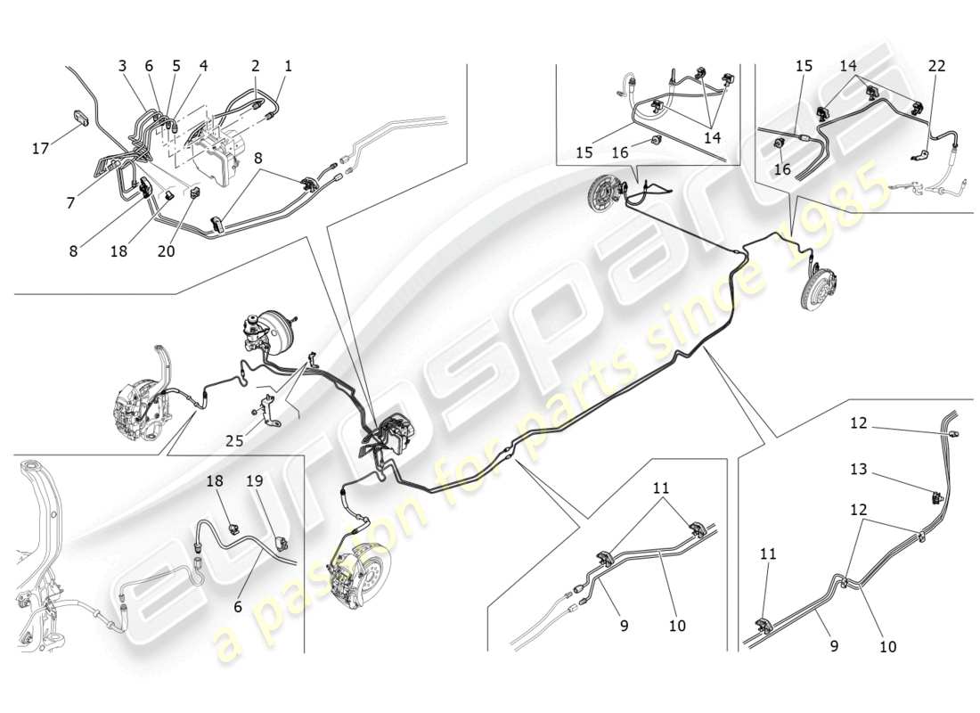 maserati ghibli (2017) diagramma delle parti di linee