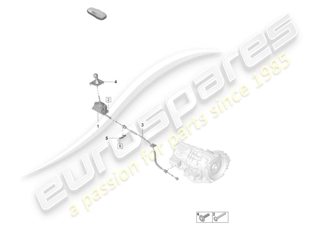 porsche 2022 (992-1 gt3/rs/st) leva selettrice 7-speed cambio automatico - pdk - schema componente