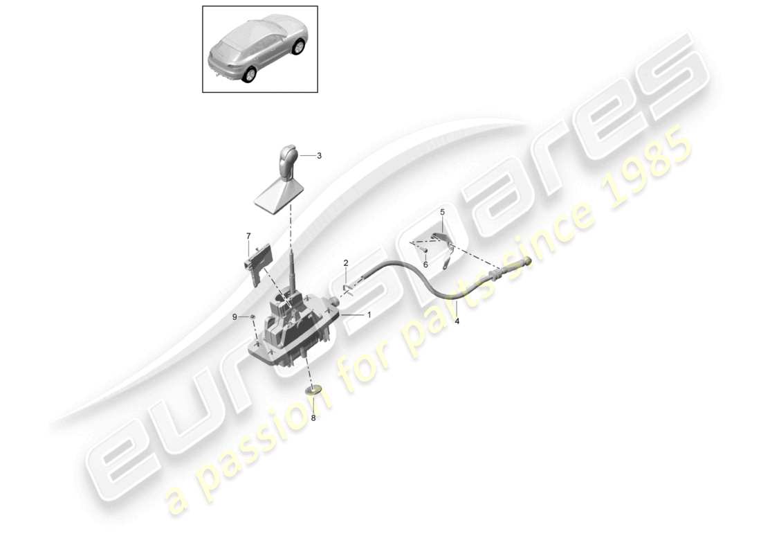 porsche 2021 (macan) leva selettrice - pdk - d - mj 2022>> schema ricambi