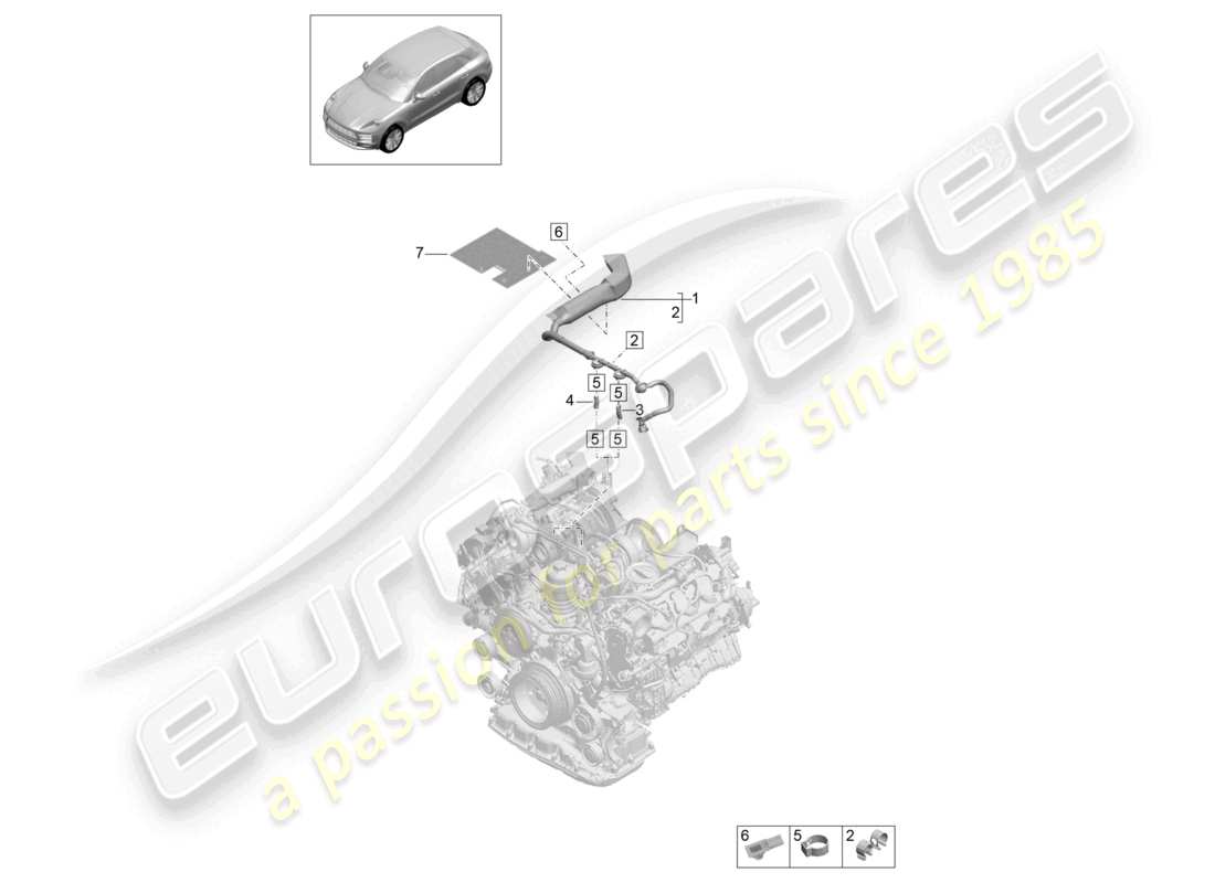 porsche 2021 (macan) linea di sfiato per il sistema di alimentazione diagramma delle parti