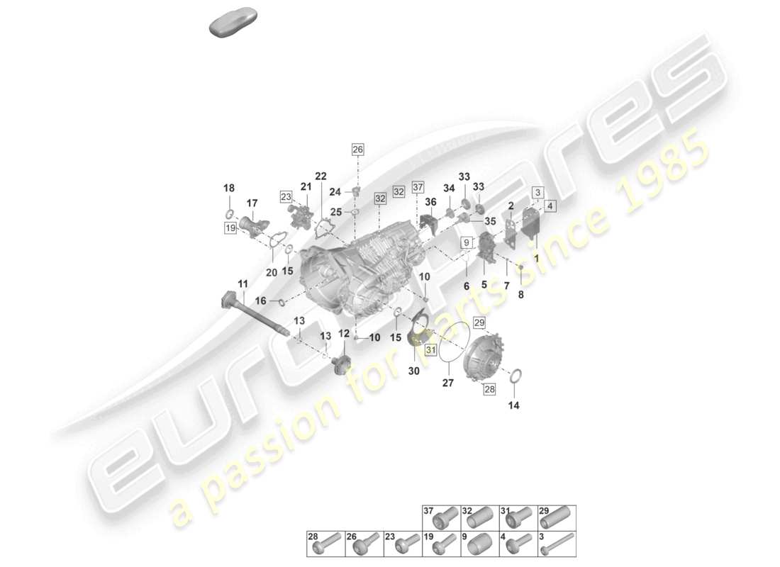 porsche 2023 (992-1 turbo / s) cambio manuale parti singole diagramma delle parti
