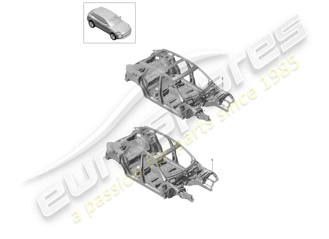 porsche 2021 (macan) schema delle parti della carrozzeria