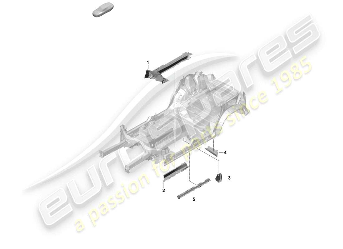 porsche 2023 (cayenne e3 pa) longherone del telaio diagramma delle parti