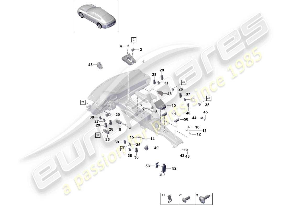 porsche 2021 (panamera 971-1) interruttore multiplo pannello di controllo aria condizionata interruttore di controllo convertitore di tensione ionizzatore diagramma delle parti