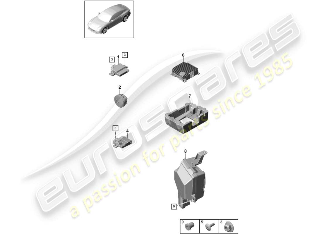 porsche 2021 (panamera 971-1) unità di controllo per la produzione di rumore del motore diagramma delle parti del generatore di rumore