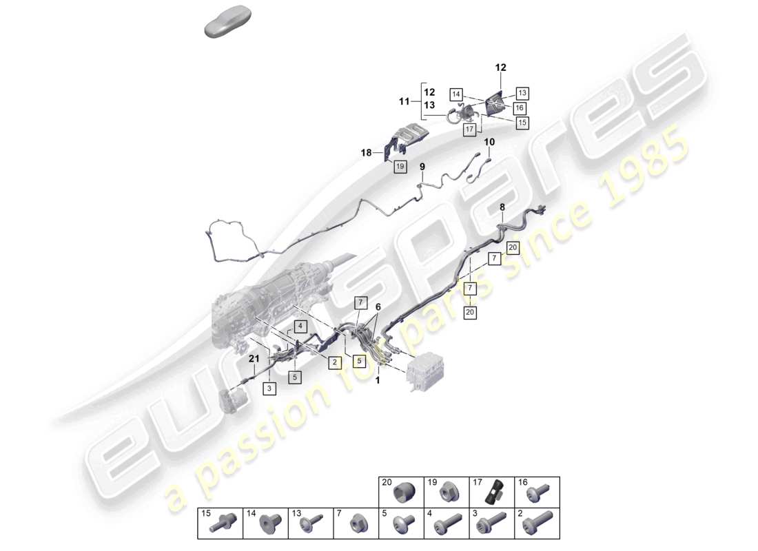 porsche 2023 (cayenne e3 pa) cablaggi per veicoli con trazione ibrida schema dei componenti