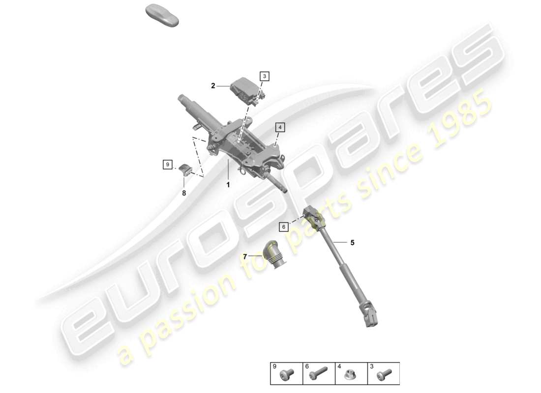 porsche 2023 (718 boxster spyder) colonna dello sterzo albero dello sterzo intermedio schema delle parti