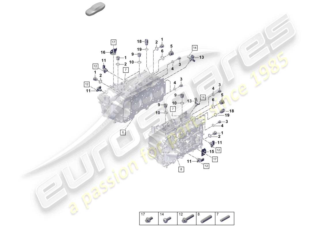 porsche 2022 (992-1 gt3/rs/st) testata del cilindro parti singole tappo di tenuta sensori diagramma delle parti