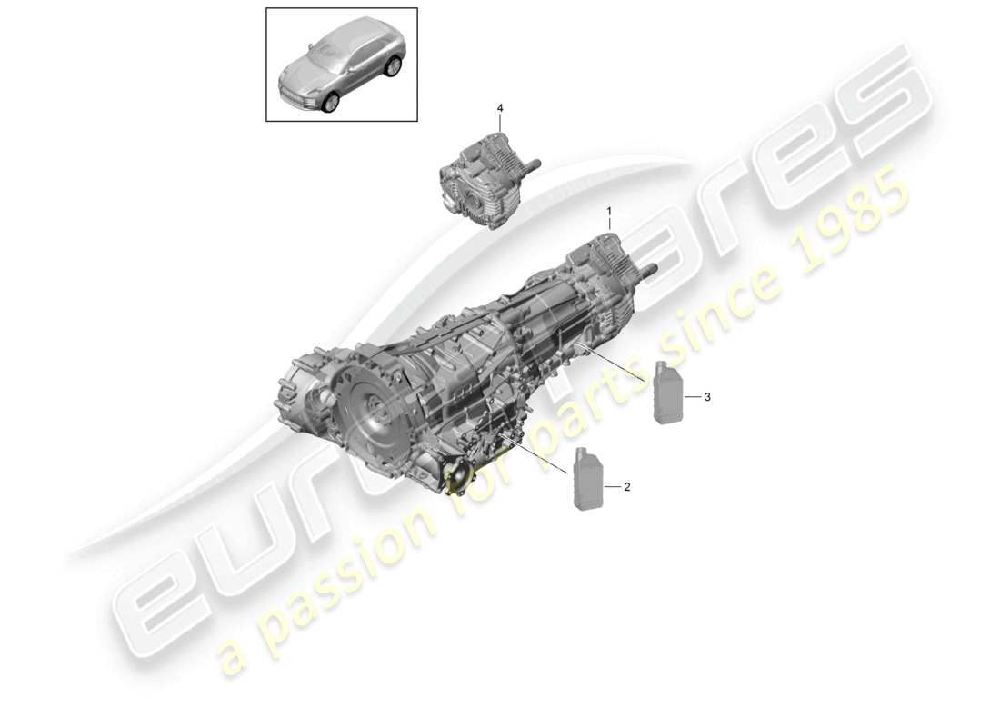 porsche 2021 (macan) 7-speed cambio doppia frizione - pdk - diagramma delle parti