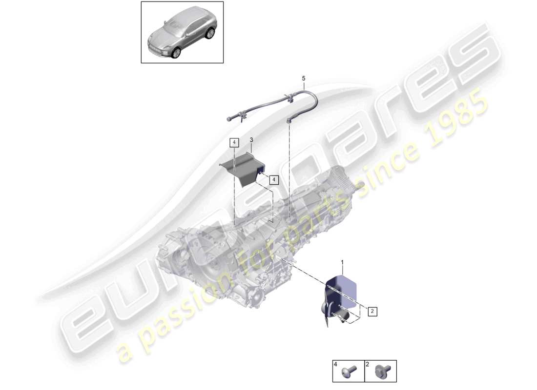 porsche 2021 (macan) 7-speed cambio a doppia frizione - pdk - schema ricambi accessori