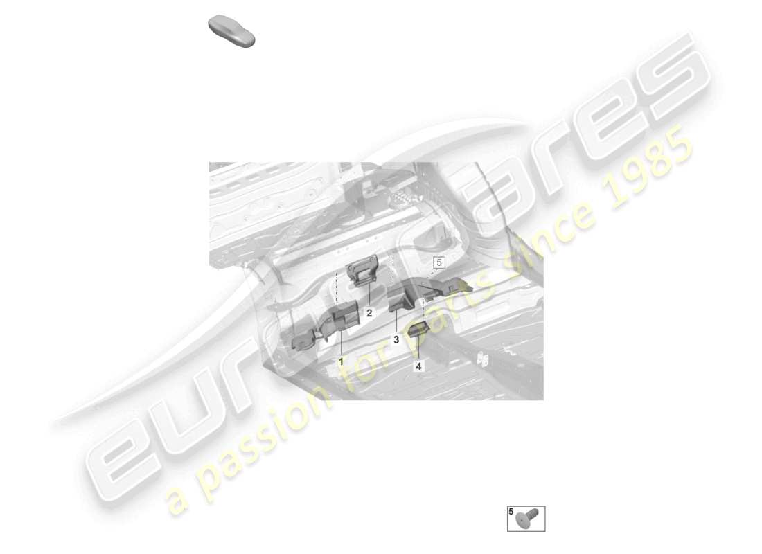 porsche 2020 (taycan 9j1-1) assorbitori acustici sottoscocca diagramma delle parti