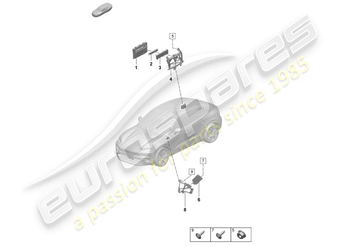 porsche 2025 (macan-e) per modelli con telefono e chiamata di emergenza schema delle parti