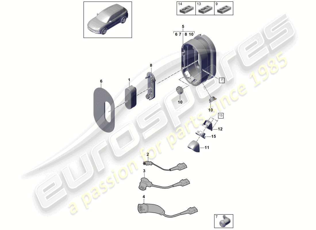 porsche 2022 (cayenne e3 9ya/9yb) cavo di ricarica per la ricarica pagina iniziale per veicoli con trazione ibrida porsche schema di collegamento delle parti del caricabatterie mobile